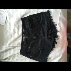 High waisted black American eagle shorts